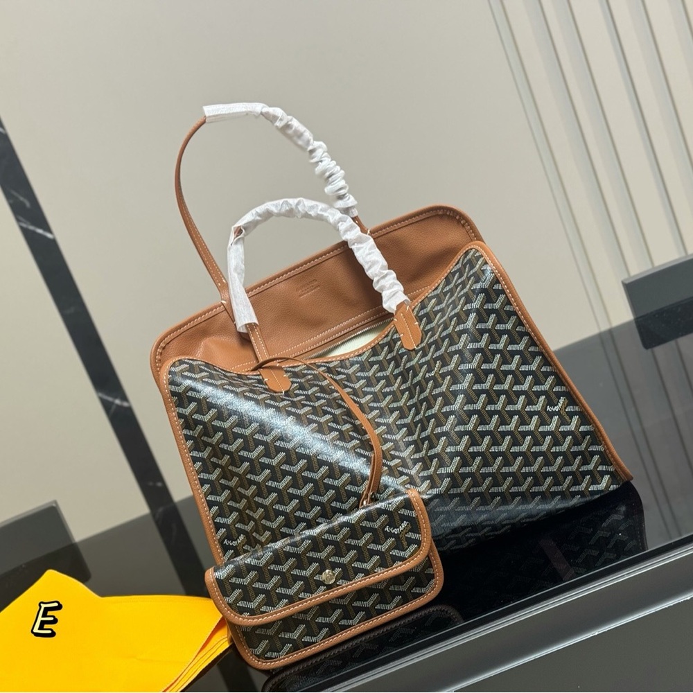 Goyard Artois Tote Bag | Black & Tan Goyardine Canvas